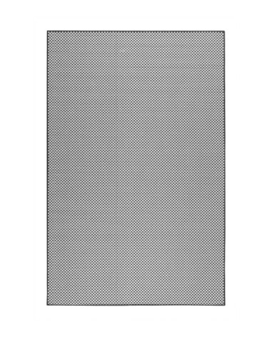 Tapis exterieur tissé plat motif damier blanc et noir 120x170