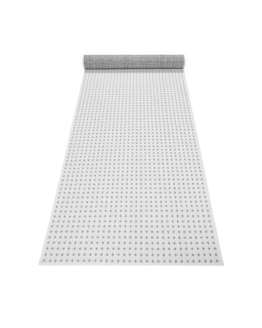 Tapis exterieur tissé plat motif discret blanc et noir 80x300