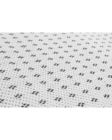 Tapis exterieur tissé plat motif discret blanc et noir 133x200