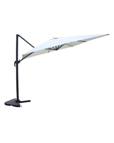 Parasol ecru déporté rectangle 3 x 4 m rotatif à 360