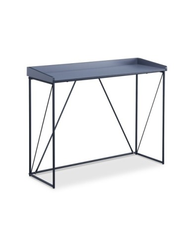 Console Structure Noir avec Plateau Gris - L100 cm