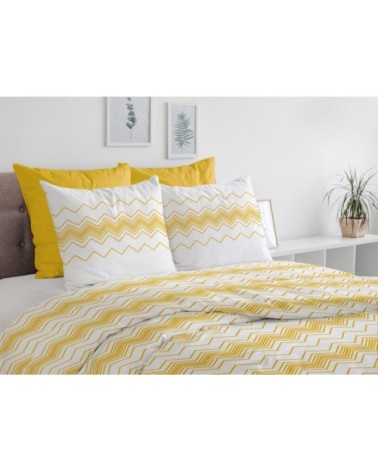 Parure housse de couette coton jaune 240x260 cm