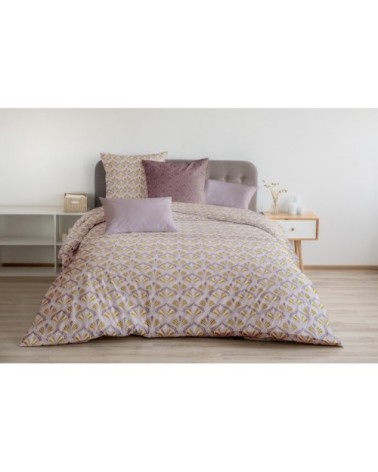 SINHALA Parure de couette 100% coton - Rose - 220x240 cm