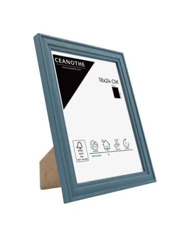 Cadre photo bleu 18x24 cm bois massif fsc