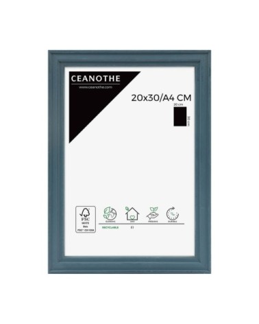 Cadre photo bleu 20x30 cm bois massif fsc