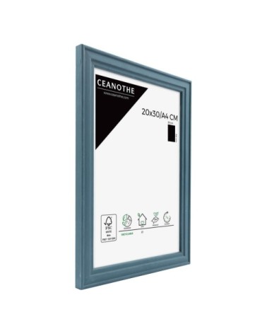 Cadre photo bleu 20x30 cm bois massif fsc