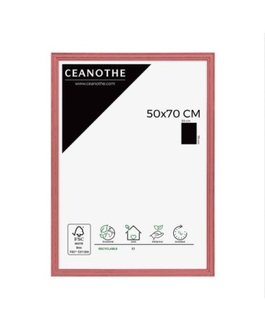 Cadre photo rouge 50x70 cm bois massif fsc