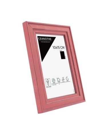 Cadre photo rouge 10x15 cm bois massif fsc