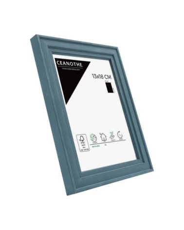 Cadre photo bleu 13x18 cm bois massif fsc