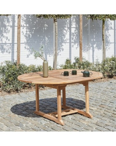 Table de jardin extensible en teck 6/8 personnes