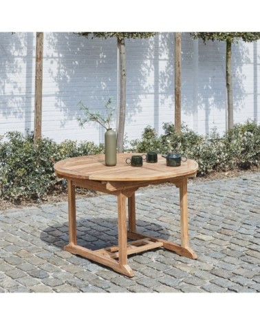 Table de jardin extensible en teck 6/8 personnes