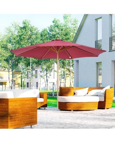 Parasol rond grande taille rouge