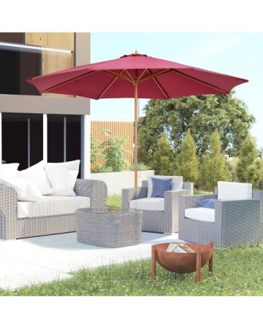 Parasol rond grande taille rouge
