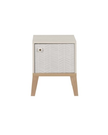 Chevet 1 porte pieds en hêtre H47cm - Beige