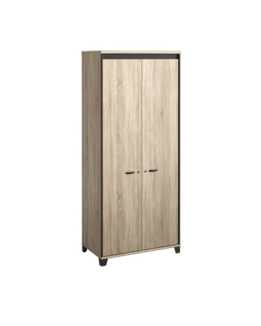 Armoire 2 portes avec serrure - Marron clair