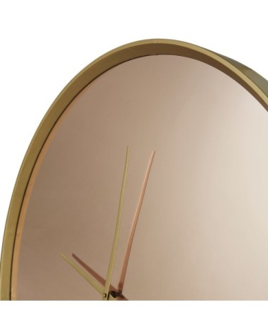 Horloge miroir teinté rose D77