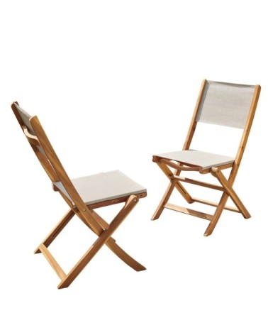 Chaise de jardin en acacia massif FSC (lot de 2)