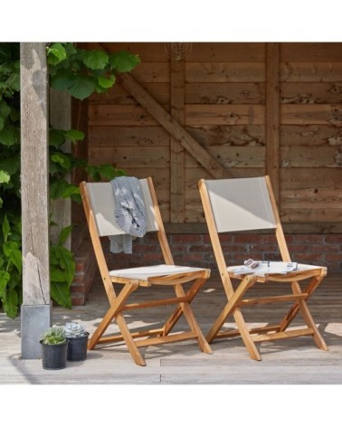 Chaise de jardin en acacia massif FSC (lot de 2)