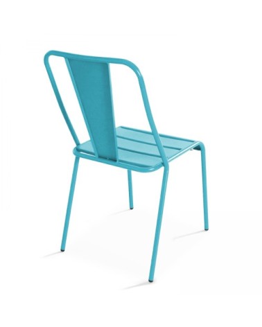 Chaise de jardin en métal bleu