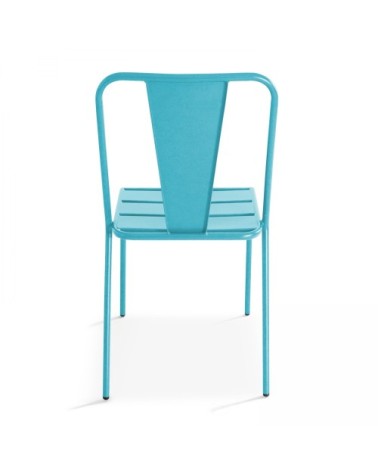 Chaise de jardin en métal bleu