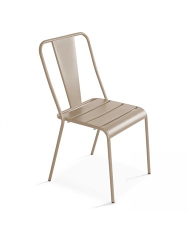Chaise de jardin bistrot en métal taupe