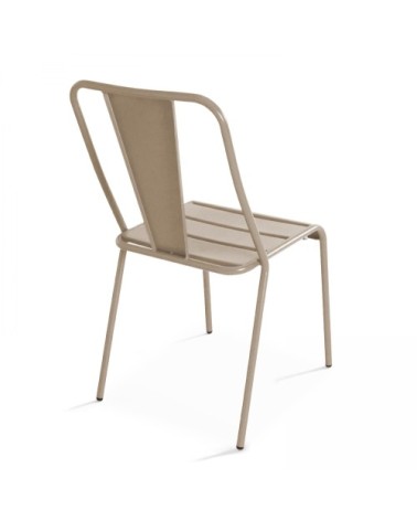 Chaise de jardin bistrot en métal taupe
