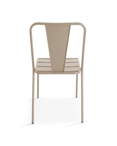 Chaise de jardin bistrot en métal taupe