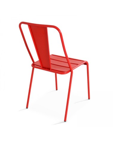 Chaise de jardin en métal rouge