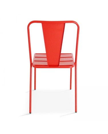 Chaise de jardin en métal rouge