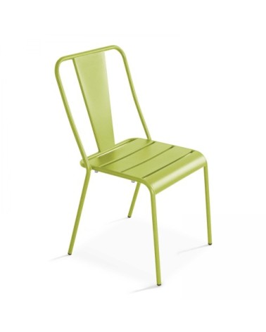 Chaise de jardin en métal vert