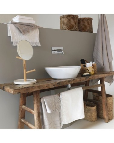 Serviette de bain en coton blanc 90 x 150