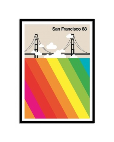 Affiche d'art avec Cadre bois noir - 50 x 70 cm