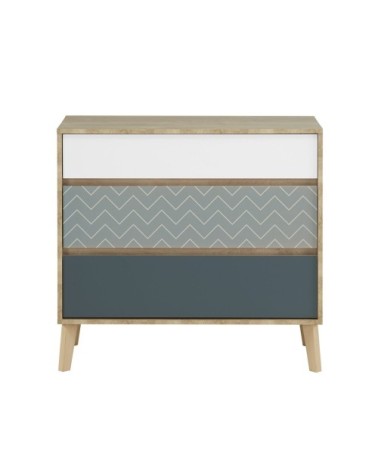 Commode 3 tiroirs chêne blond