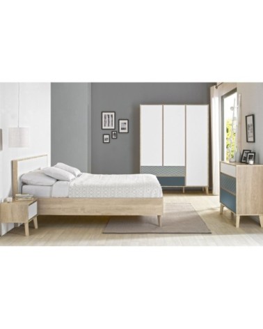 Commode 3 tiroirs chêne blond