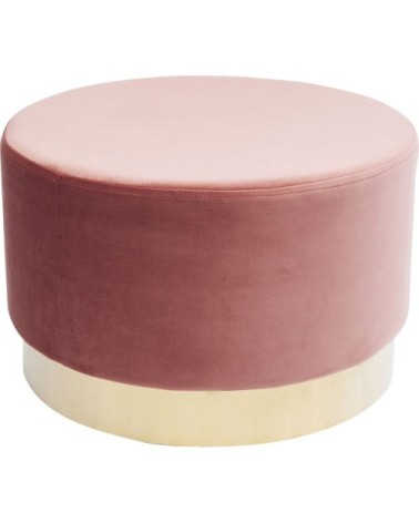 Tabouret en velours rose et acier doré D55