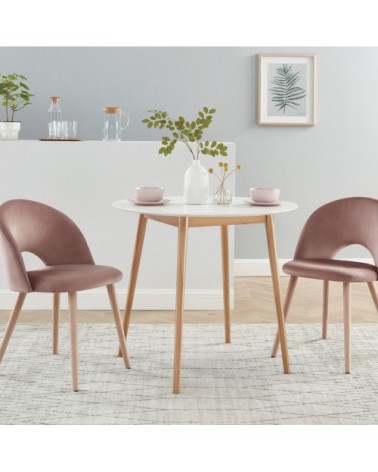 Lot de 2 chaises en velours vieux rose