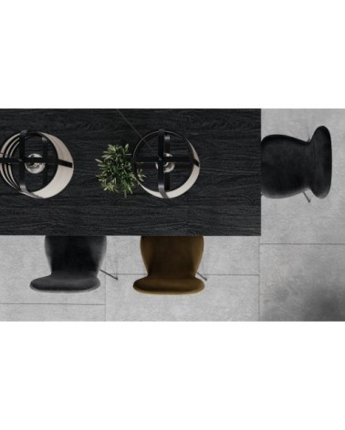 Chaise en velours côtelé pieds métal gris anthracite