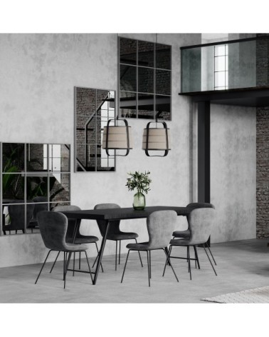 Chaise en velours côtelé pieds métal gris anthracite