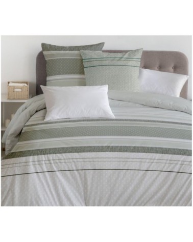 LE BAYADERE Parure de couette 100% coton - Vert - 220x240 cm