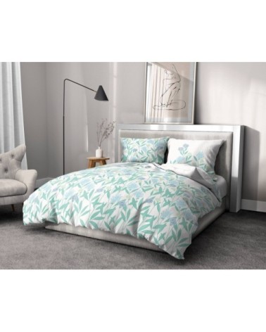TEMPETE FLORALE Parure de couette 100% coton - Vert - 220x240 cm