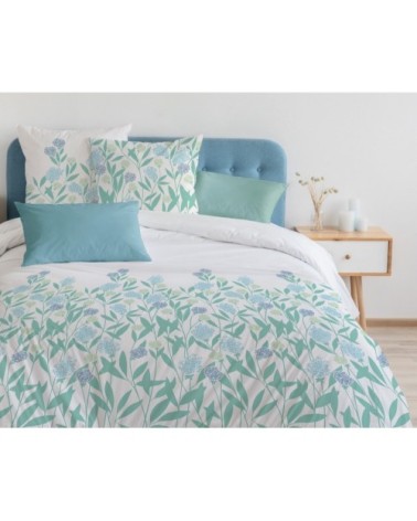 TEMPETE FLORALE Parure de couette 100% coton - Vert - 220x240 cm