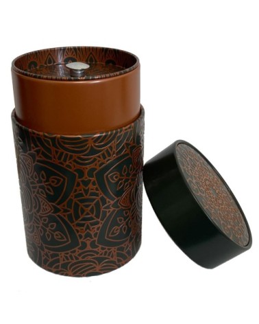 Petite boite fond gris pour le thé contenance 150g