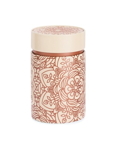 Petite boite fond beige pour le thé contenance 150g
