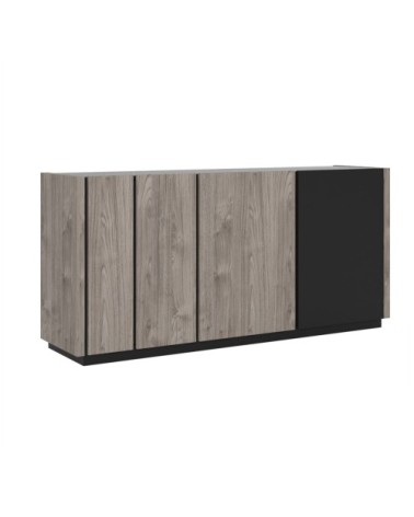 Buffet 3 portes style loft L180cm - Gris