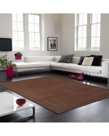 Tapis tufté main en Laine Marron chocolat 160x230 cm