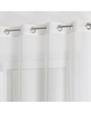 Voilage au style floral etamine blanc 240 x 140