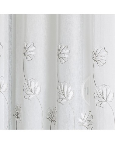 Voilage au style floral etamine blanc 240 x 140