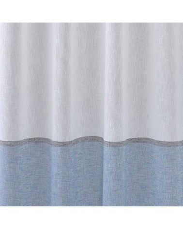 Voilage en étamine bicolore etamine bleu pétrole 260 x 140