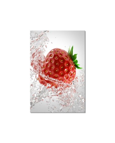 Tableau fraise et goutte d'eau 30x50cm