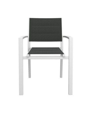 Lot de 6 fauteuils de jardin en aluminium blanc